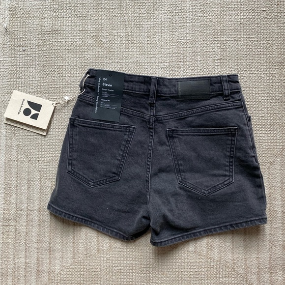 BRAND NEW Frank and Oak Stevie black jean shorts - Picture 2 of 2